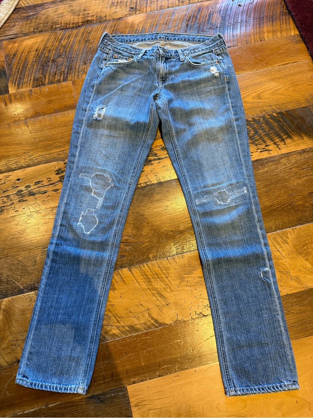 J Crew Distressed Vintage Matchstick Straight-Leg Jeans